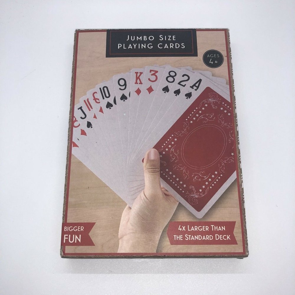 Jumbo Size Playing Deck of Cards 4x Larger Bigger